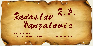 Radoslav Manzalović vizit kartica